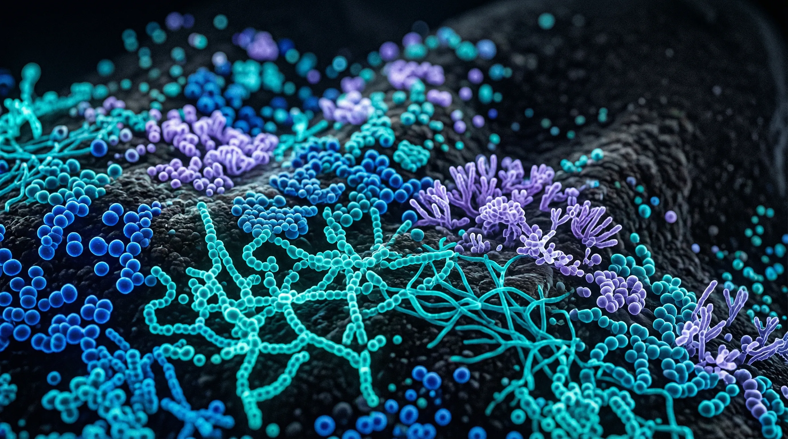 Microscopic view of Lactobacillus reuteri probiotic bacteria