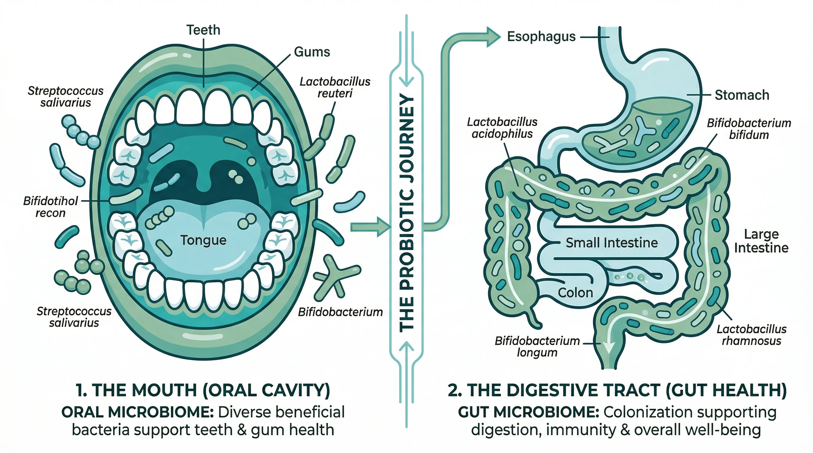 Comparison of oral probiotics and gut probiotics